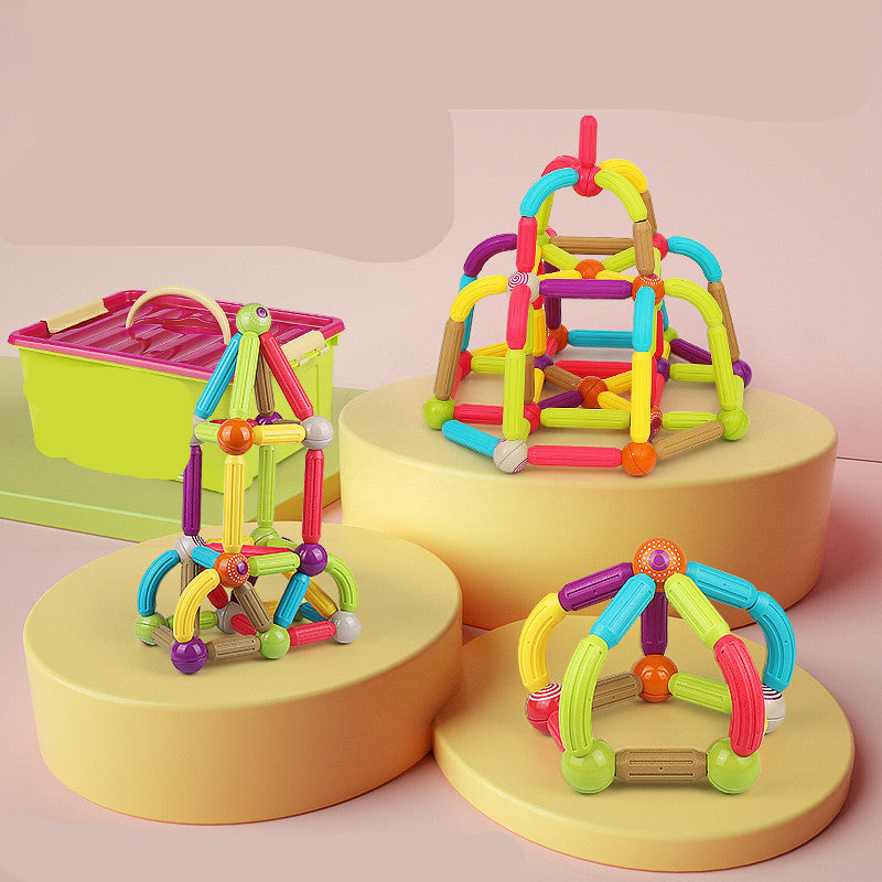 Magnetic Stick Children's Large-particle Building Blocks Assembling Puzzle