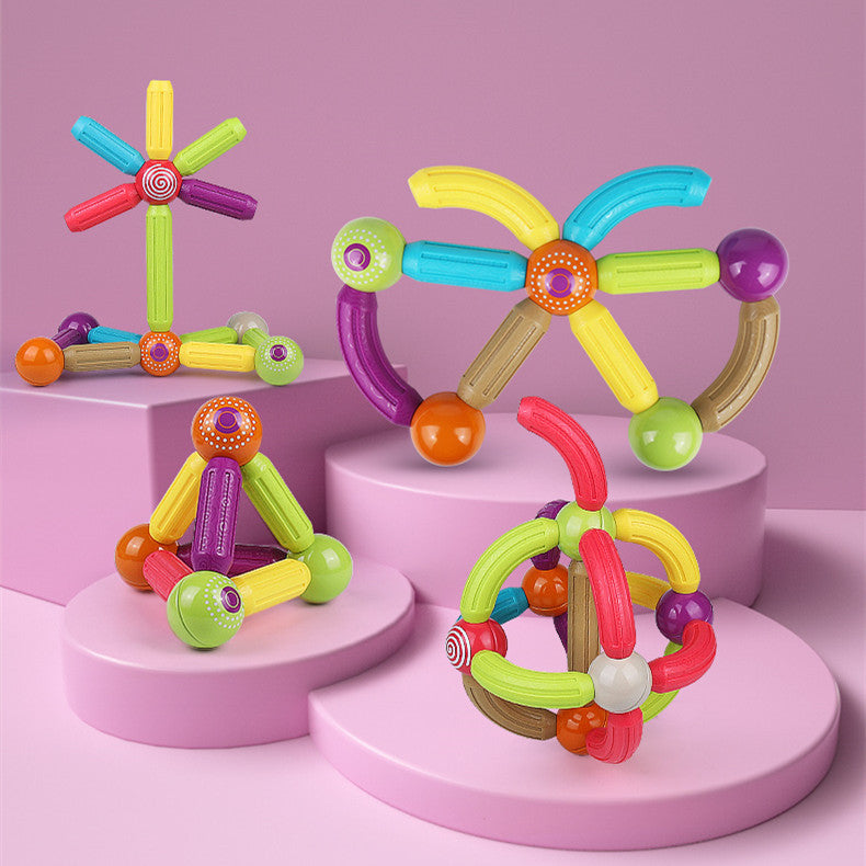 Magnetic Stick Children's Large-particle Building Blocks Assembling Puzzle